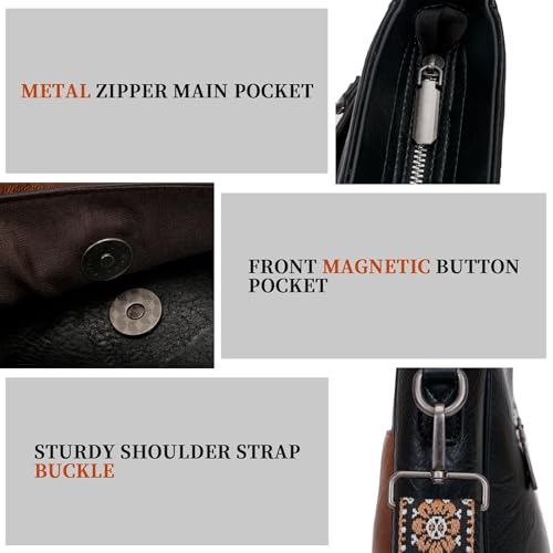 Image of 2PCS /Set Crossbody Bags for Women,Vegan Leather Hobo Purse Wallet For Women Set,Shoulder Bags With 2 Adjustable Strap
