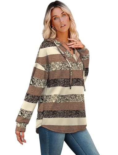 Image of Sampeel Hoodies for Women Trendy Fall Fashion 2025 V Neck Oversized Sweatshirt Plus Size Tops Clothes