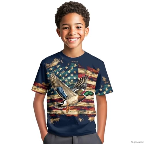 Image of WELLFLYHOM Kids Tshirts Girls Boys Short Sleeve Crewneck Tees Shirts Casual Sport Pullover Tops Size 3-16 Years