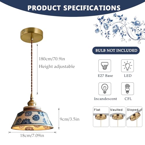 Lámpara de porcelana china para isla de cocina que transforma tu comedor 2