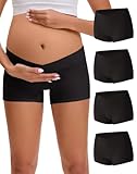 INNERSY Umstandsunterhosen Schwarz Schwangerschaftsunterhose Wochenbett Unterwäsche 4er Pack (L, 4 Schwarz)