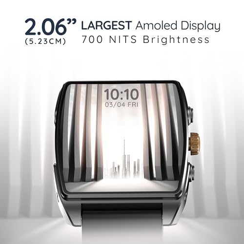 Image of Pebble Mega 2.06 inch AMOLED Smartwatch for Men | Large Display| Bluetooth Calling | Metal Body | Always-On Display | SPO₂, Heart Rate Tracking | Multiple Watch Faces