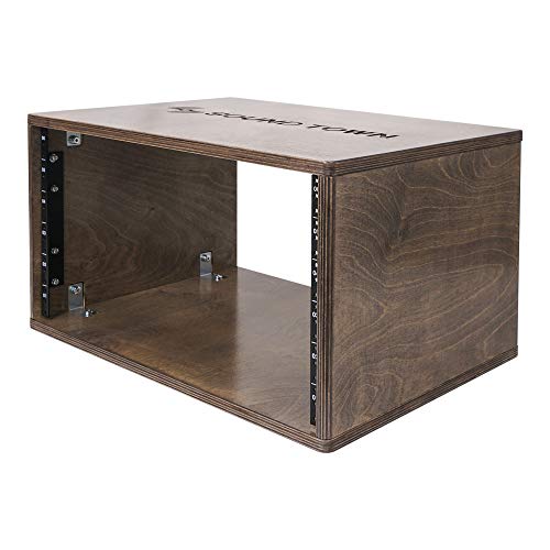 Image of Sound Town DIY 6U Studio Rack with Solid Baltic Birch Plywood, Weathered Brown (SDRK-Y6B)