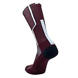 TCK Player ID Jersey Number Crew Socks Maroon White Singles (Small, BLANK - Single Sock)