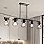 mavcadonf Kitchen Island Light, 5-Light Dining Room Lighting Fixtures Hanging, Farmhouse Linear Pendant Light for Kitchen Island Table Living Room with Adjustable Rods, Black Metal