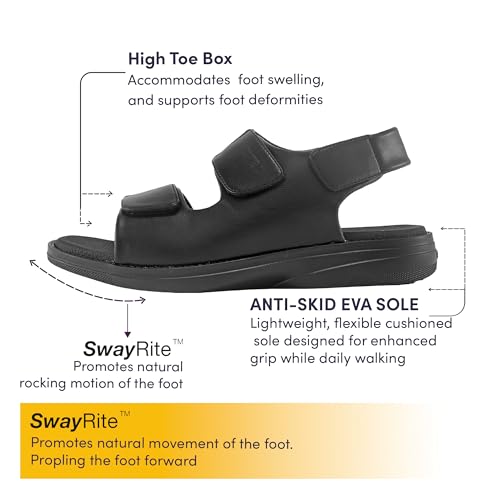 Image of DC2 Beirut Fully Adjustable Wide Fit Diabetic Sandals for Men | Diabetic Slippers for Diabetic Feet | Swollen Feet | Neuropathic Feet | Vegan