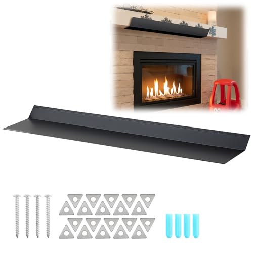 Otoolling Mantel Protector, 47" L x 10" W, Metal Heat Deflector Shield for Protection Fireplace Mantels or TV Above Fireplace