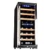 Koldfront TWR247ESS 24 Bottle Free Standing Dual Zone Wine Cooler - Black and Stainless Steel