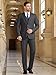 Cooper & Nelson 3 Piece Mens Suit Set, 2 Button Slim Fit Suit for Men, Jacket, Vest, Pants and Tie Dark Grey L