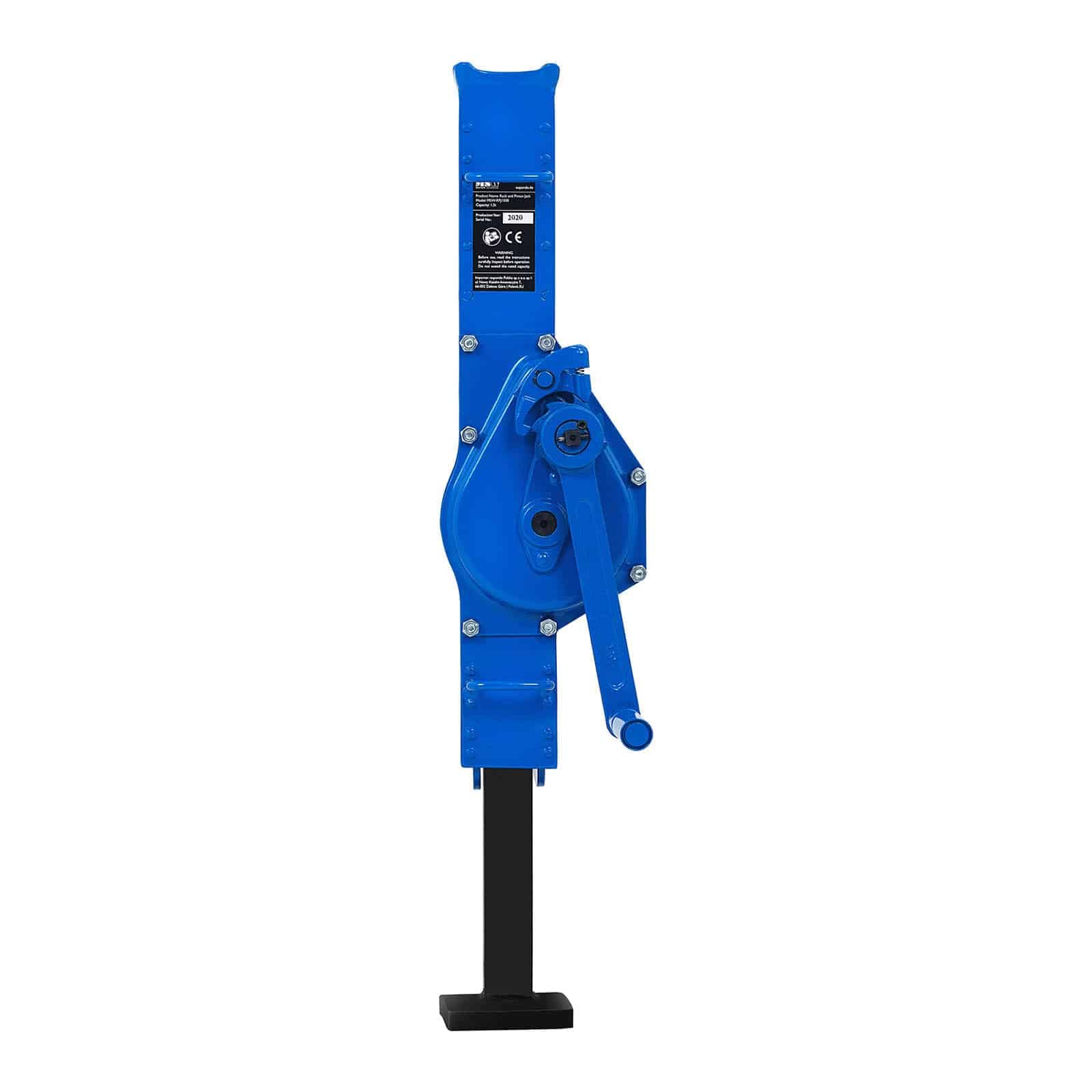 MSW MSW-RPJ1500 Zahnstangenwinde 1.500 kg Hubhöhe 290 mm Klaue 60 mm Bauhöhe 605 mm Stockwinde Stahlwinde