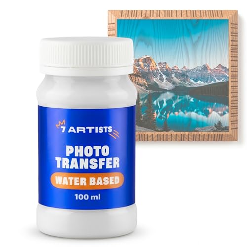 7 Artists Foto Transfer Potch 100 ml Transferlack auf Wasserbasis | Fotokleber Transparent | Foto Transfer auf Holz Metall Stoff Keramik Glas | Foto auf Holz Übertragen