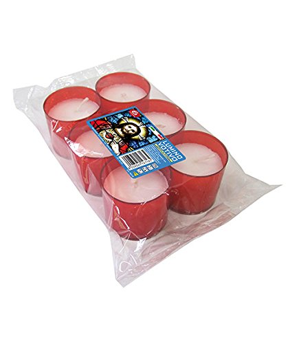 Cereria di Giorgio Litúrgica Vela Votiva, Cera de Parafina, Rojo, 4.4x4.8x4.4 cm, 6 Unidades