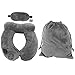 Press Neck Support U Typ Mehrzweck 4PCS Reisekissen Reisekissen, aufblasbares Kissen, Züge für Fernreisen(gray)