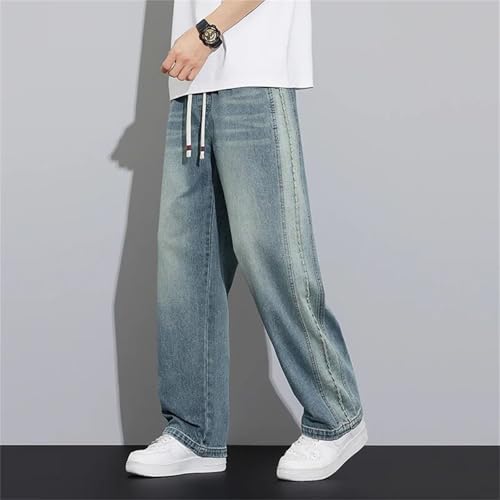 Mens Jeans Spring Summer Loose Comfortable Straight Leg Wide Denim Pants Casual Fashion Streetwear2