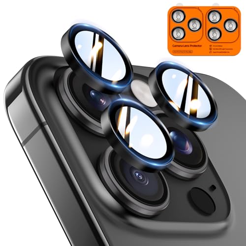 Image of TOCOL Camera Lens Protector for iPhone 13 Pro Max /iPhone 13 Pro Tempered Glass HD Individual Scratch Resistant Camera Cover Accessories Case Friendly 2 Pack(Black)