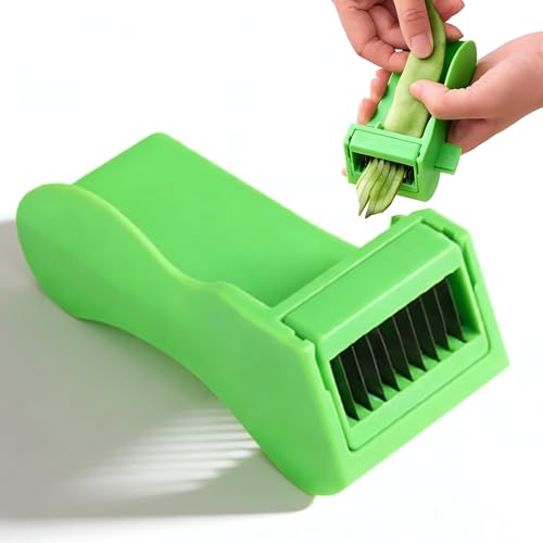Runner Bean Slicer and Stringer Green Multi Vegetable Cutter for French Style Beans Manual Bean Slicer with Stainless Steel Blade Ergonomic Mini Runner Bean Cutter and Stringer for Quick Prep