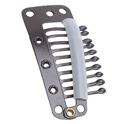 Wig Clips, 100pcs 10 teeth wig clip stainless steel sting sting clip DIY for hair extension snap wig clips for hair extensions(Coffee)
