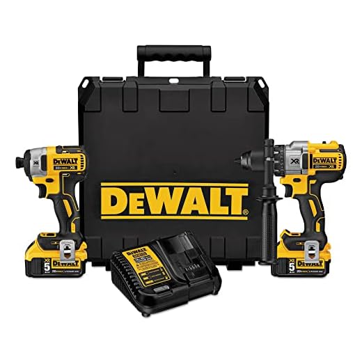DEWALT 20V MAX XR Cordless Drill Combo Kit, Brushless, 5.0-Ah, 2-Tool (DCK299P2)