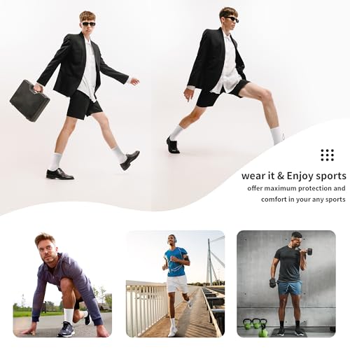 12 Packs Crew Socks for Womens and Men Cushioned Long Socks Cotton Athletic Socks for Hiking Running(6 Pairs)4