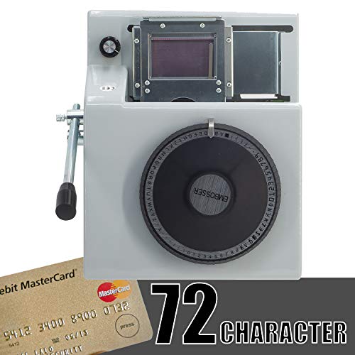 Embossing Machine 72 Character PVC Card Embosser Machine Credit Card Magnetic Embossing Laser Engraved Dial Stamping Machine Printer for Gift Card, PVC Card, Bank Card, Letter of Credit, VIP Card - Thumbnail 2