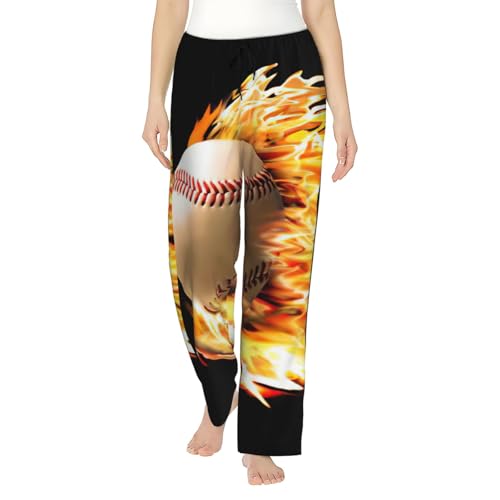 Pantalon de pyjama femme baseball léger EdWal vêtement de nuit imprimé ample S-3XL