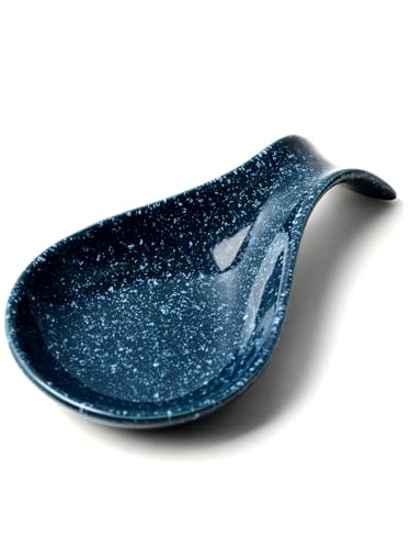 ANTIS'S HOME Ceramic Spoon Rest, Starry Night Glaze Spoon Holder, Heat Resistant Rest for Kitchen Counter, Teaspoon and Cooking Utensil Rest, Decorative Spoon Rest Kitchen Accessory