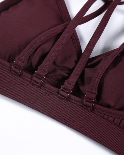 Image of AUROLA Mercury Workout Sports Bras Women Athletic Removable Padded Backless Strapy Minimal Crop Top