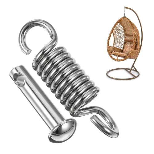 Kit per Appendere sedie a Dondolo per Amaca, Kit di Ganci a Molla e bulloni per Appendere sedie a, Altalena, Altalena Portico, Sacchi da Boxe, Argento