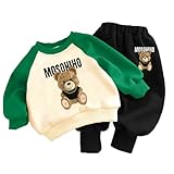 [YJSO] 男の子 セットアップ ルームウェア 修学旅行 90 トレーナー ロングパンツ 2点セット ジャージ 上下セット シンプル 小学生 中学生 ダンス 衣装 秋 冬 韓国 子供服 部屋着 カジュアル スポーツ おしゃれ キッズ ジュニア グリーン フードなし