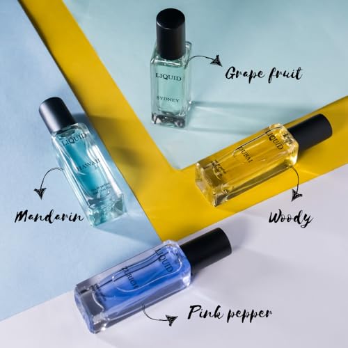 Image of Liquid Men's Luxury Perfume Gift Set - 4x20ml | Dubai, Sydney, Zurich, Hawaii | Long-lasting International Fragrances for Men | Travel-Friendly Eau de Parfum | Premium Gift for Special Occasions
