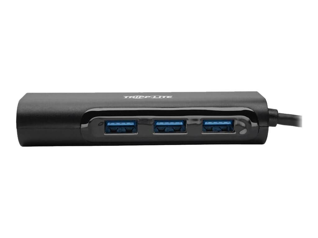 Tripp Lite U460-003-3A1GB USB-C Hub Adapter 3 USB 3 0 Ports Gigabit Ethernet Thunderbolt 3 Compatible Bus Powered