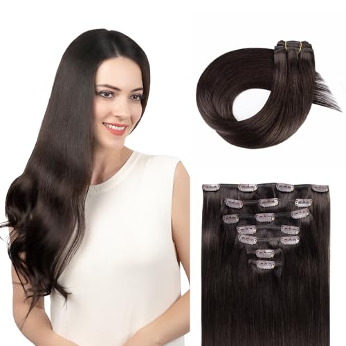 Extensions de cheveux humains à clip 50 cm pour changer de tête facilement DIY