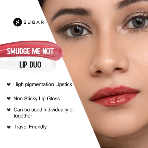 Image of SUGAR Cosmetics - Smudge Me Not - Lip Duo - 13 Wooed By Nude (Peach Nude) - 3.5 ml - 2-in-1 Duo Liquid Lipstick with Matte Finish and Moisturizing Gloss