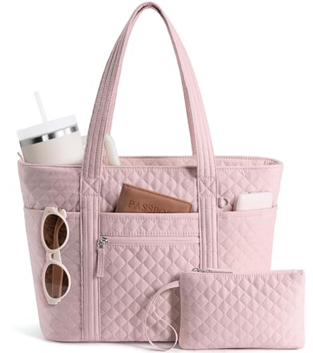 Bagstellar Quilted Tote Bag for Women Puffer Teacher Nurse Cotton Work Tote