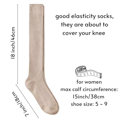Wool Blended Over the Knee Socks Ribbed Socks Knee High Cozy Long Slouchy Socks Winter by Daisy&Dino4