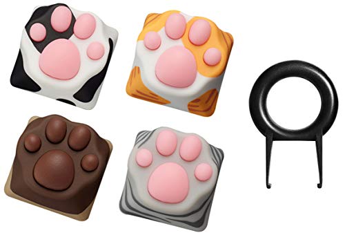 SYA Zomoplus Cute Cat Paw Keycap,Squishy Paw Custom Keycap-1pc Keycap for Mechanical Keyboard,Suitable for Cherry MX/Gateron Switches-ESC Key Keycap (4pcs Keycap Suit)