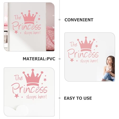 Vinilo Decorativo Corona Princesa Rosa Para Pared miniatura 6