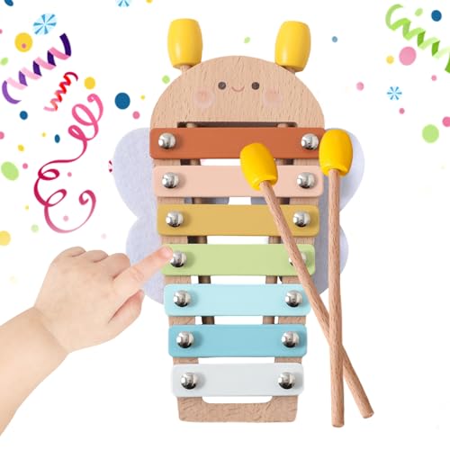 Xilófono para niños Juguete Musical Educativo de Madera 6-12 Meses Seguro no tóxico | Educación temprana Desarrollo de Sonido Regalo niños niñas cumpleaños Navidad Sala de Juegos