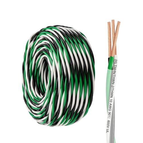 10 Gauge THHN Wire 50FT 10 AWG 3 Conductor Twisted Cable UL Listed