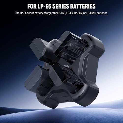 Image of NEEWER LP-E6 /LP-E6N /LP-E6NH /LP-E6P Four Channel Battery Charger with PD 45W Fast Charging, USB C Cable, Quad USB Charger Compatible with Canon EOS R5 Mark II 6D MarkII 5D MarkIII 5D Mark IV, NW-P4