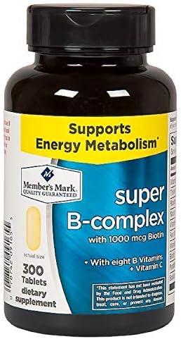 Member's Mark Super B-Complex with Biotin Vitamin B and Vitamin C (1 Bottle (300 Tablets))