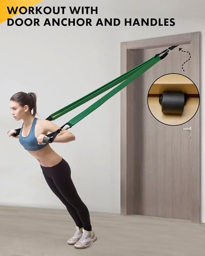 Resistance Bands, Exercise Bands, Resistance Bands for Working Out with Handles and Door Anchor, Workout Bands for Men Women with Protective Sleeve for Fitness Weights Work Out at Home - Image 7