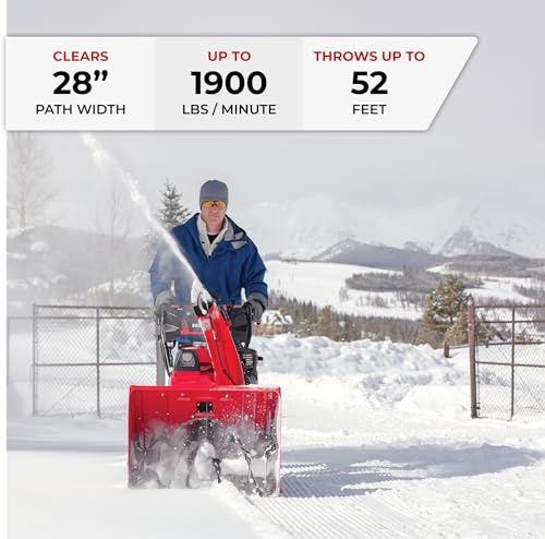 Image of Honda HSS928 28-Inch Two Stage Snow Blower with Pneumatic Sure-Grip Tires, Clears Up to 1900 Pounds per Minute with 52-Foot Max Throwing Distance, Self-Propelled (HSS928AAW)
