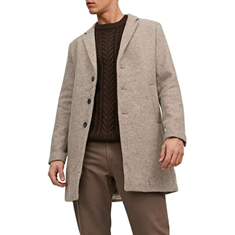 Herren Jack& Jones Klassischer Woll Mantel Cover