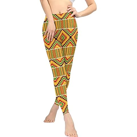 Woisttop African Print Women Tummy Control High Waist Leggings Soft Buttery Full Length Comfy Workout Gym Yoga Pants Cover