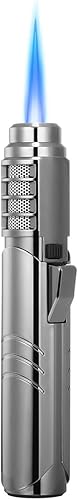 Encendedor de antorcha de chorro de 3,272.0 F, recargable de butano, intensidad de llama ajustable a prueba de viento, con bloqueo de llama para