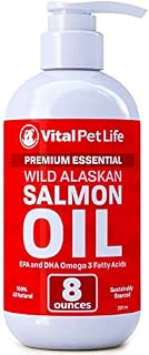 Salmon Oil for Dogs, Cats, and Horses, Fish Oil Omega 3 Food Supplement