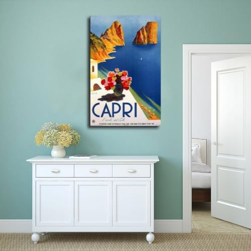 Impression sur toile Capri Mario, déco murale vintage marionnette italienne et cadre à suspendre