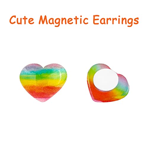 NEWITIN 30 Pairs Magnetic Stud Earrings for Girls Clip on Earring Hypoallergenic Magnet Studs Non Piercing Girls Earring Cute Magnetic Earrings for Kids Women2