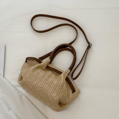 Bolso tote de paja para mujer verano miniatura 6